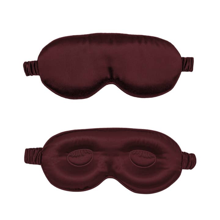 SaySilk™ 22 Momme 100% Silk Contour Sleep Mask - Plum for wholesale by SaySilk™