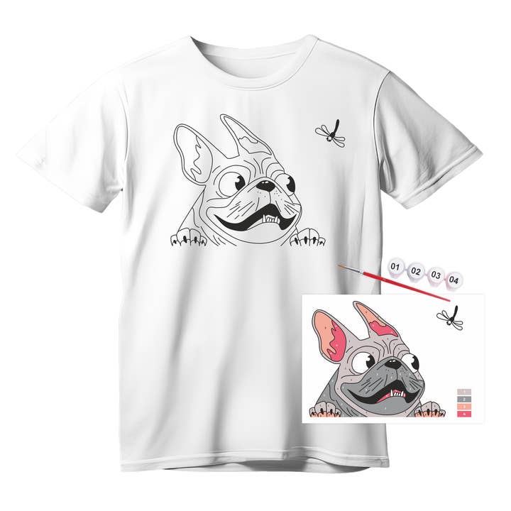 Camiseta con estampado «Pug», 100% algodón, talla S de ROSA Talent para venta al por mayor de Fainotoys