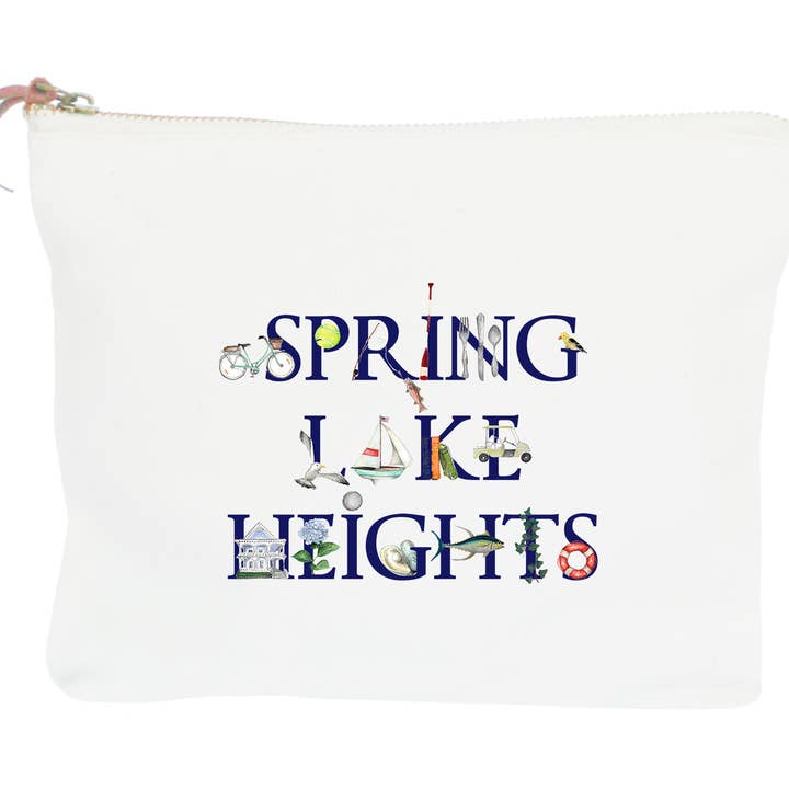 spring lake heights zipper pouch for wholesale by Tina Labadini Designs