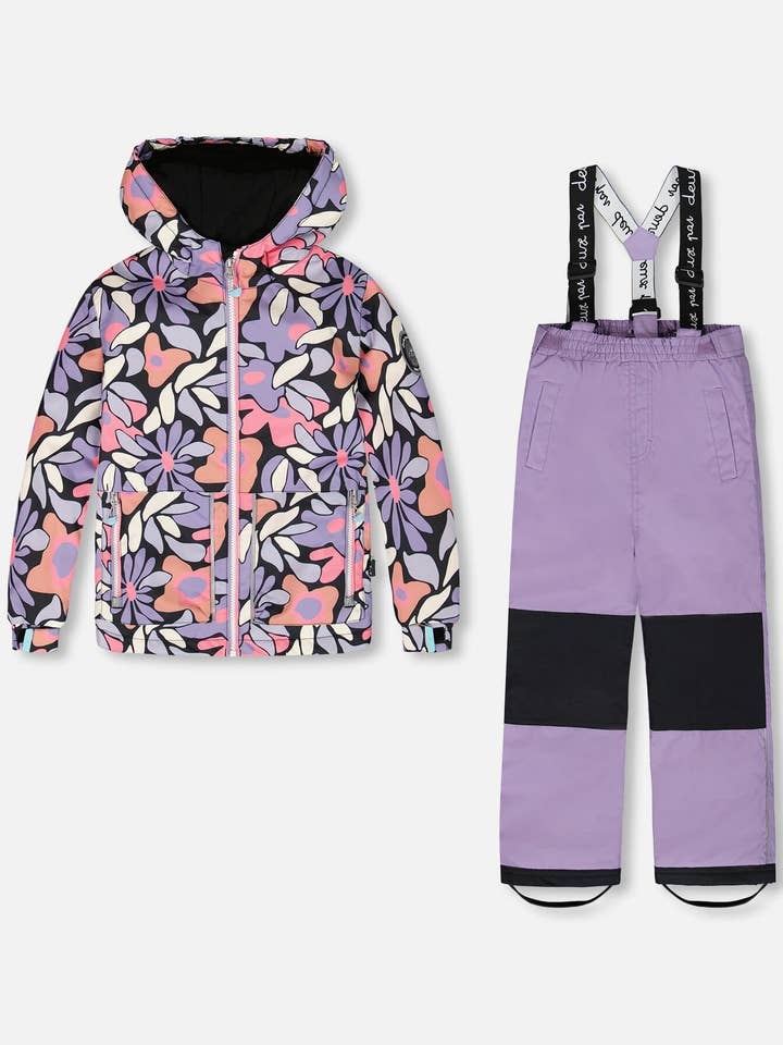 Tweedelige Chill Bovenkleding Set Met Lichte Isolatie Paars Grijs voor wholesale door Deux par Deux