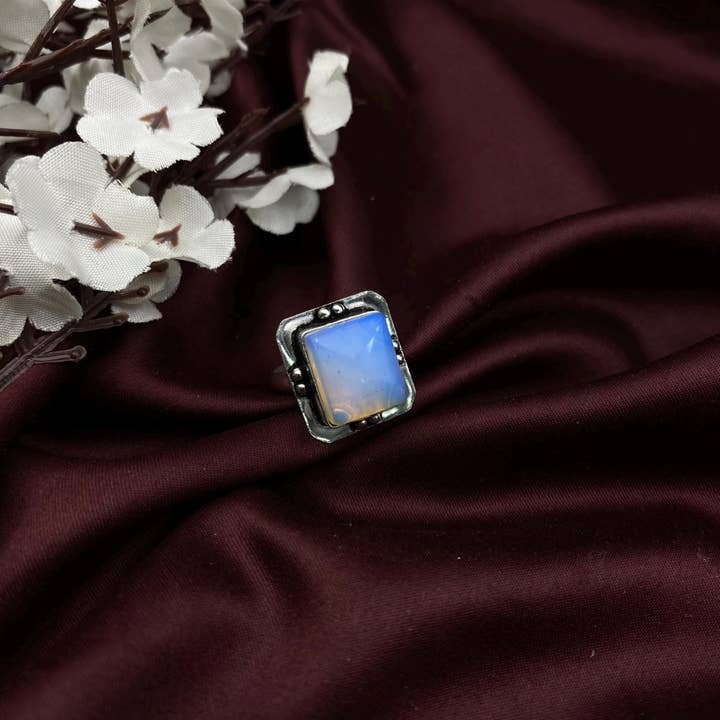 Quirky Fashions - Wholesale Cocktail/statement ring - Handcrafted Gemstone Rings Set – Adjustable Oxidized Silver1