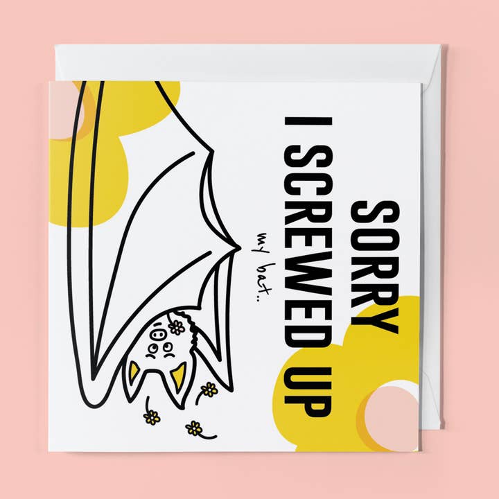 Carte de vœux pour animaux : Sorry I Screwed Up pour la vente par THE BEASTY FARM