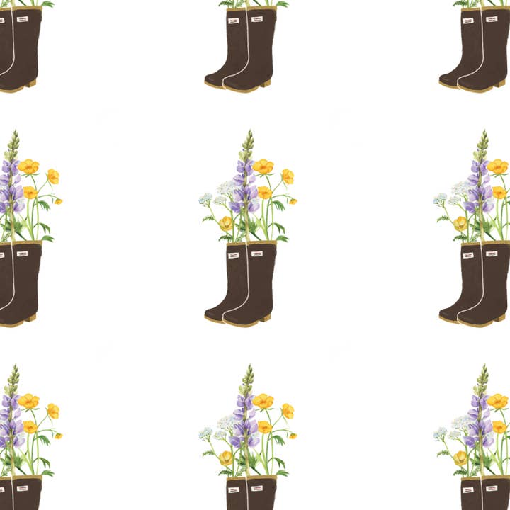Stiefel mit den Blumen für den Großhandel von Fuzzy Whale Paper Co