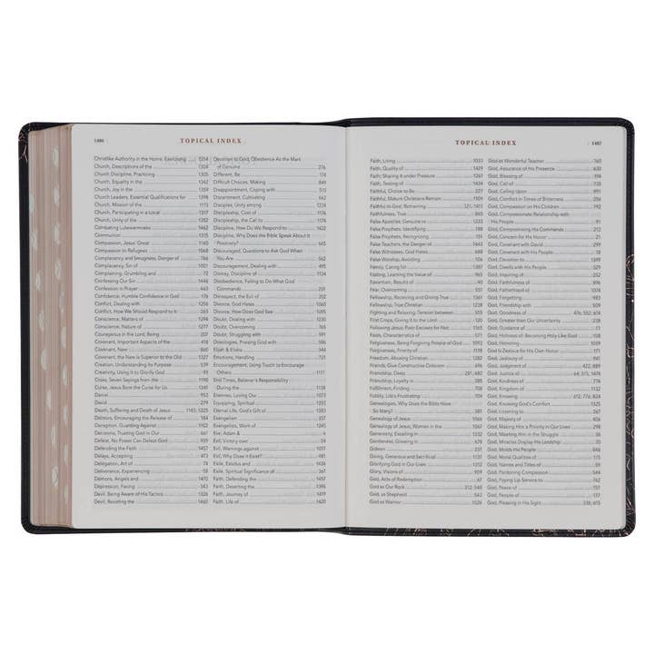 Christian Art Gifts - Wholesale Religion - NLT, The Spiritual Growth Bible Faux Leather, Black Floral8