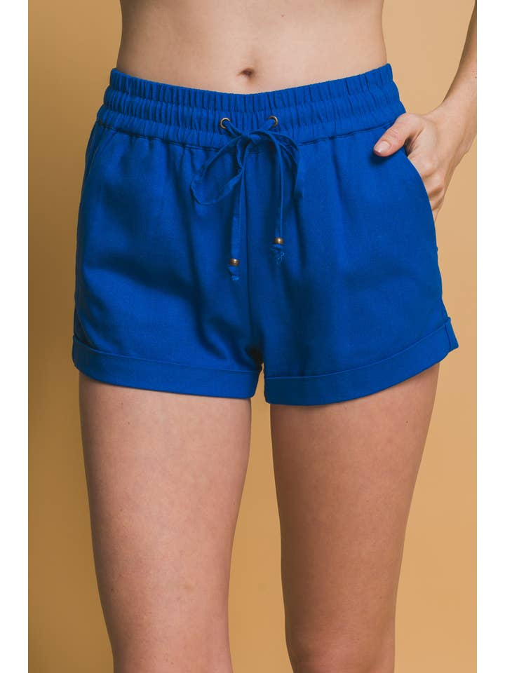 42POPS - Wholesale Shorts - Women's - .0702 Mid Rise Linen Shorts w/ Pockets SI-277611