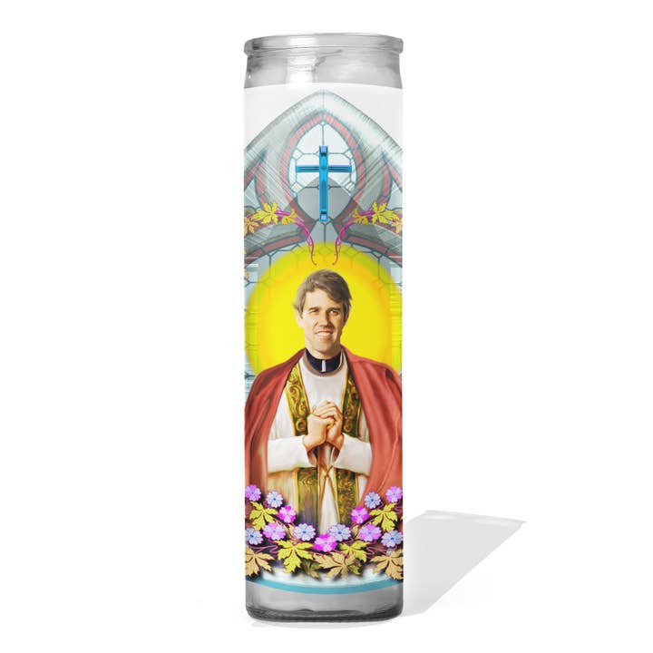 Beto O'Rourke Bougie de prière politique célébrité pour la vente par Calm Down Caren