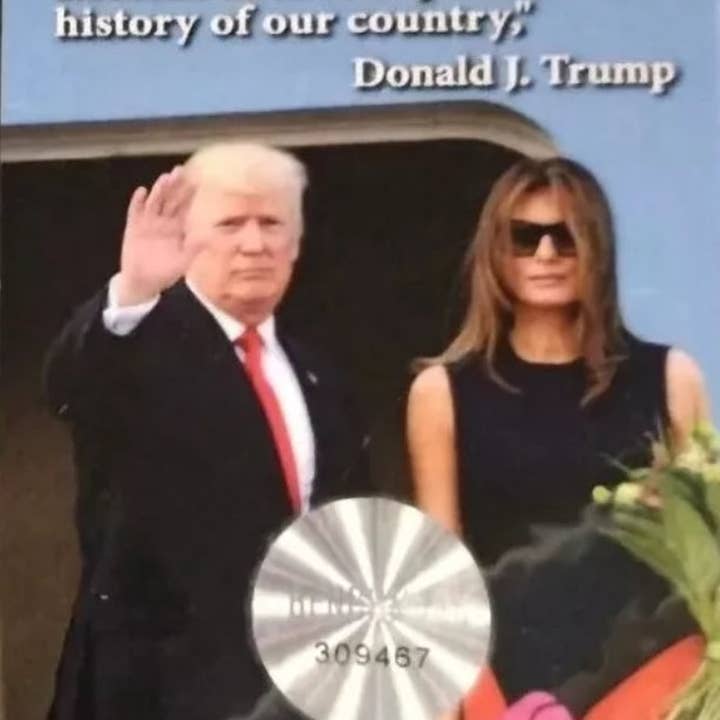 ECK Ozark Patriot - Wholesale Keepsake coin/token -
Donald J Trump MAGA MUGSHOT 24k Gold bullion bar card 1