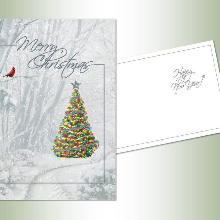 Sapin de Noël joyeux - Feuille gaufrée #51117 pour la vente par Lux Press Group | LPG Greetings