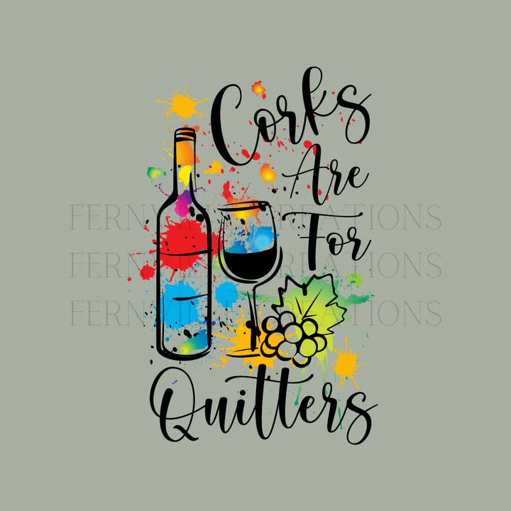 Fernville Creations - Wholesale Tea Towel - Corks Are For Quitters Eco-Friendly Waffle Kitchen Towel
