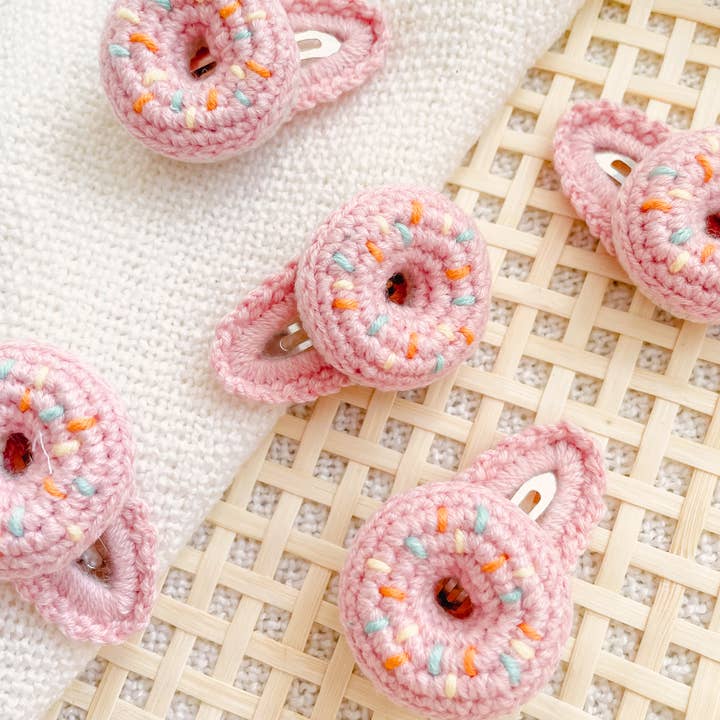 miniwhale studio - Wholesale Hair Clip - Kids - Hand-Made Crochet Donut Hair Clips