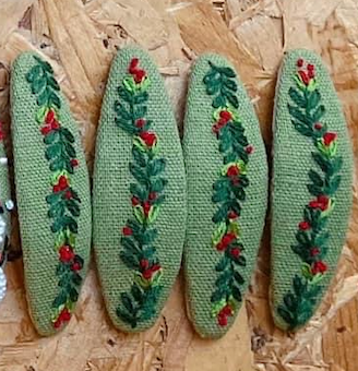 Quince Fables - Wholesale Barrette - Women's - Xmas Theme Embroidered Hair Barrette, Christmas Collection✅13