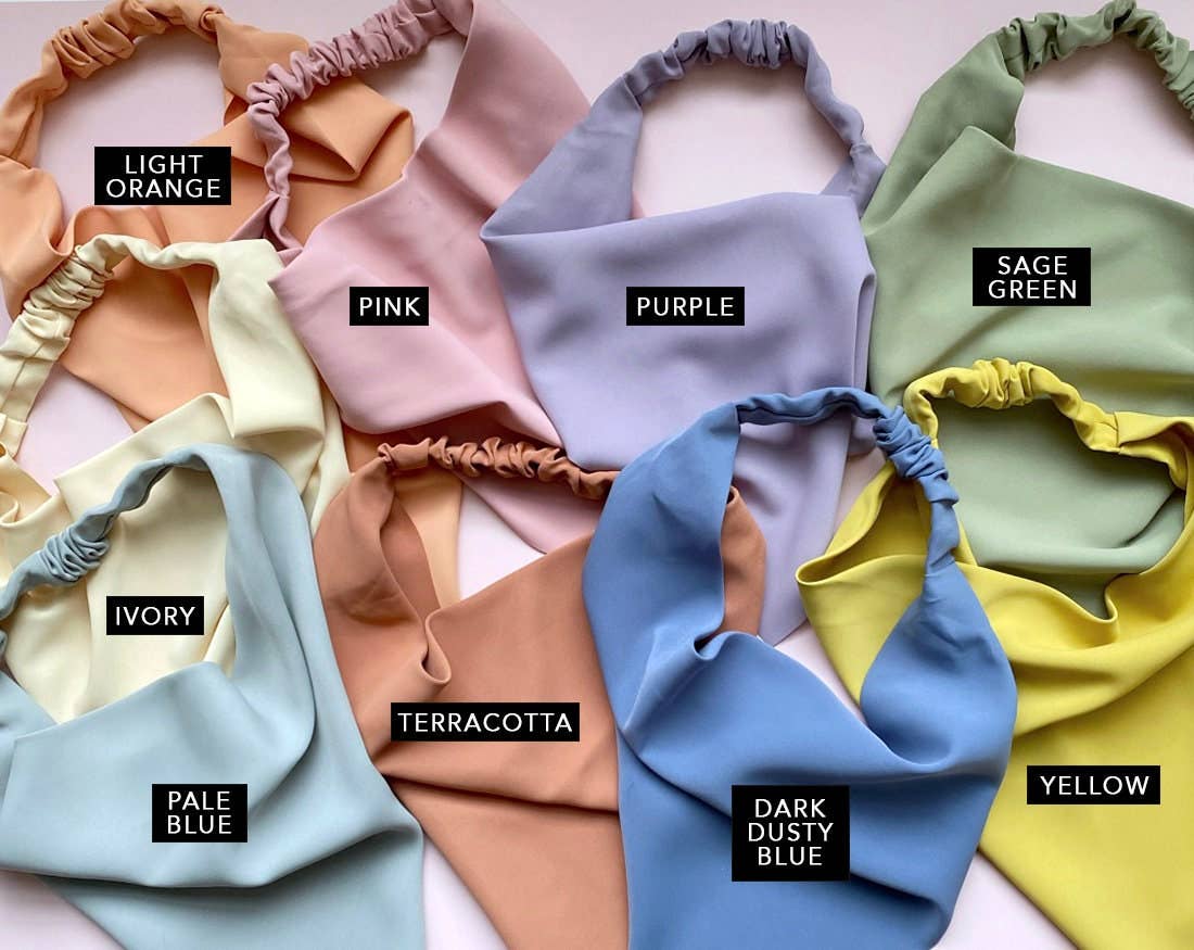 PopFizzCheers - Vente Bandeau – femme - Écharpe triangulaire d'été pastel avec bandana élastique0