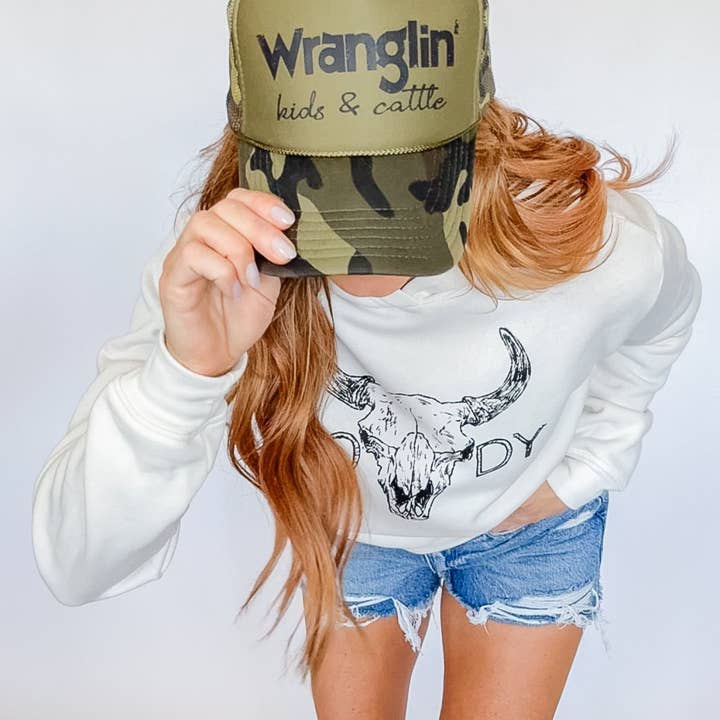 Lil' Grace - Wholesale Trucker Hat - Unisex - Wranglin' Kids and Cattle Trucker Hat