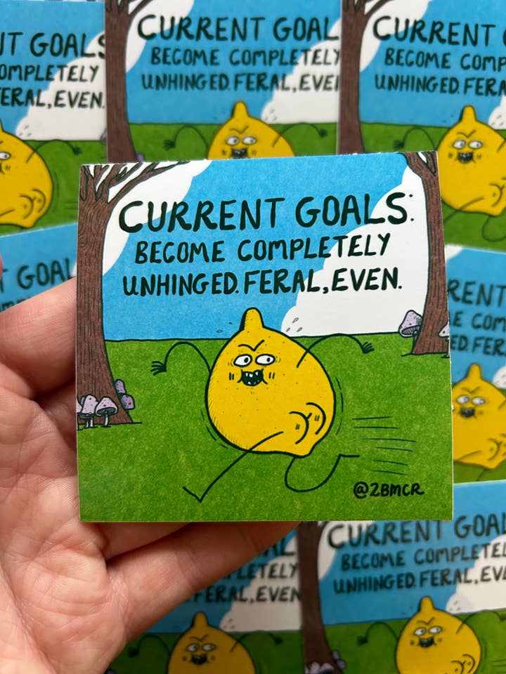 Unhinged Feral Even Vinyl Sticker 7.5cm x 7.5cm for wholesale by 2B Or Not 2B