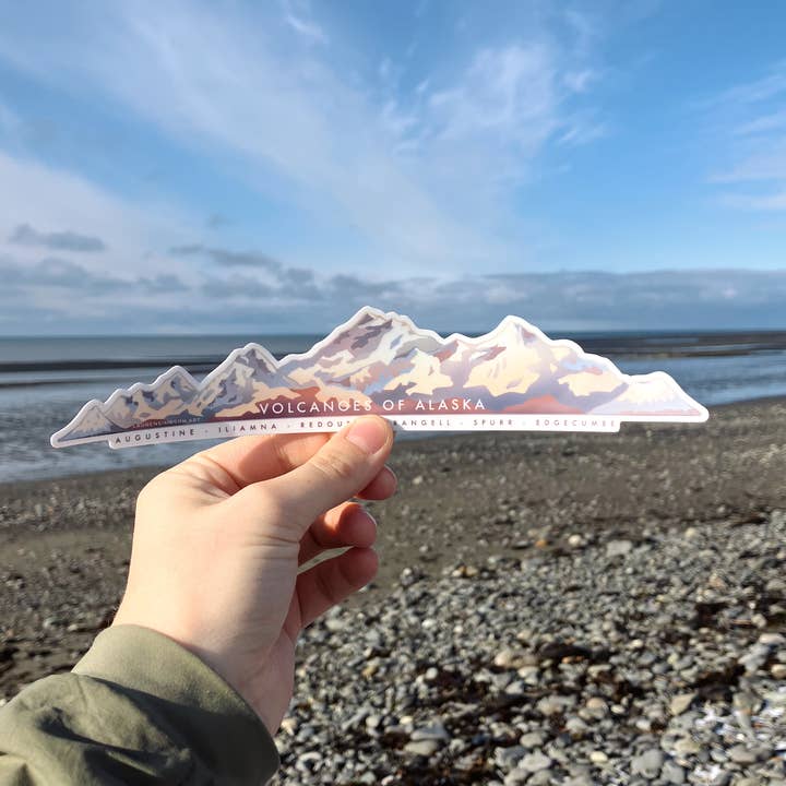 Lauren Simpson Art - Wholesale Sticker - Volcanoes of Alaska Sticker1