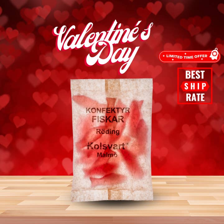 Kolsvart Roding Raspberry Candy Fish 4.25 oz (125 g) for wholesale by Casacella Foods