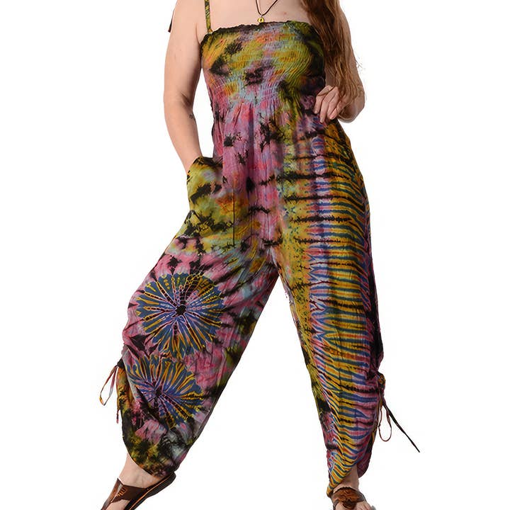 Gypsy Rose - Wholesale Jumpsuit – Women's - Lady Madonna Tye Dye Viscose Cinch Leg Jumper0
