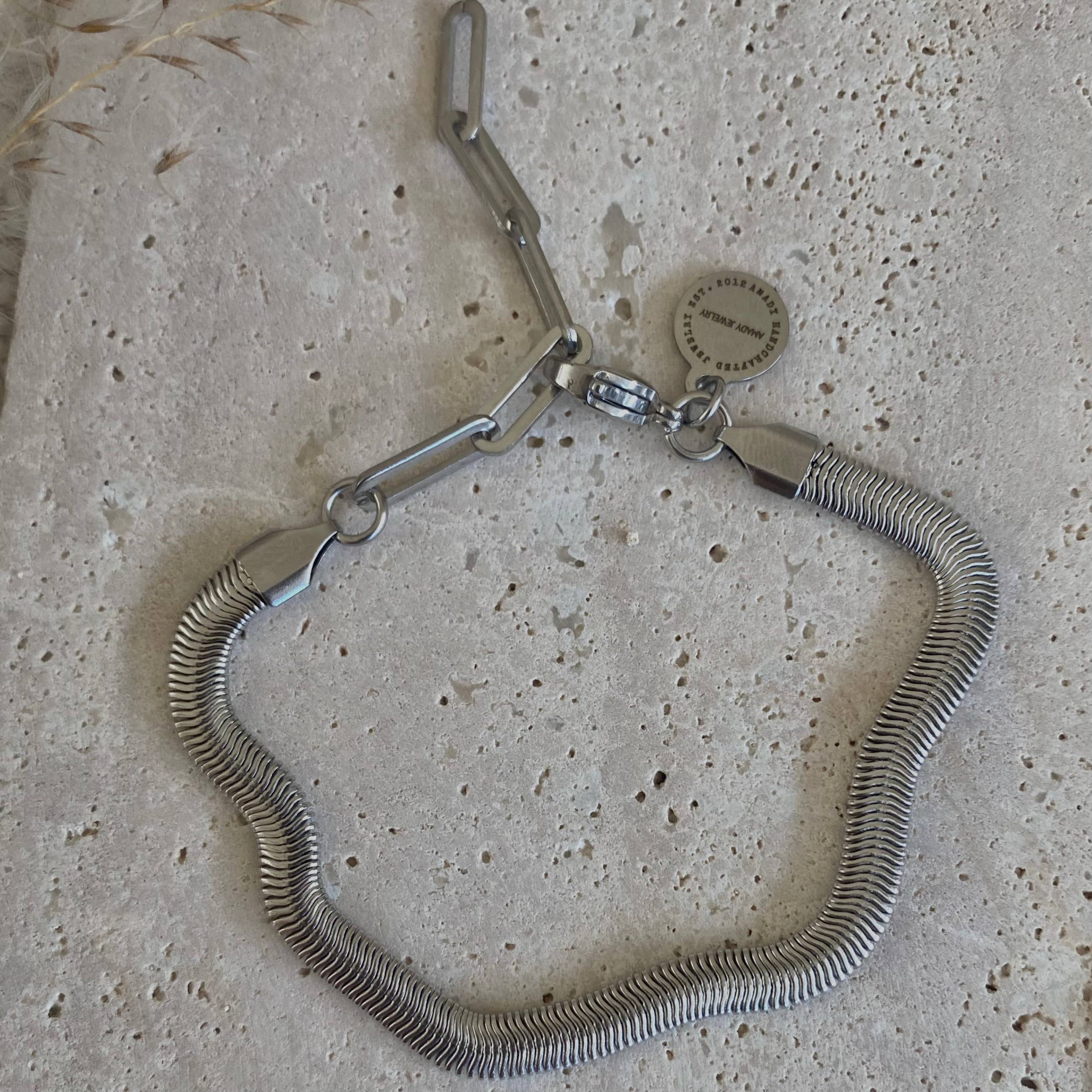 Amady Jewelry - Wholesale Link & Chain Bracelet - Silver Bracelet Herringbone Snake chain stainless steel 316L5