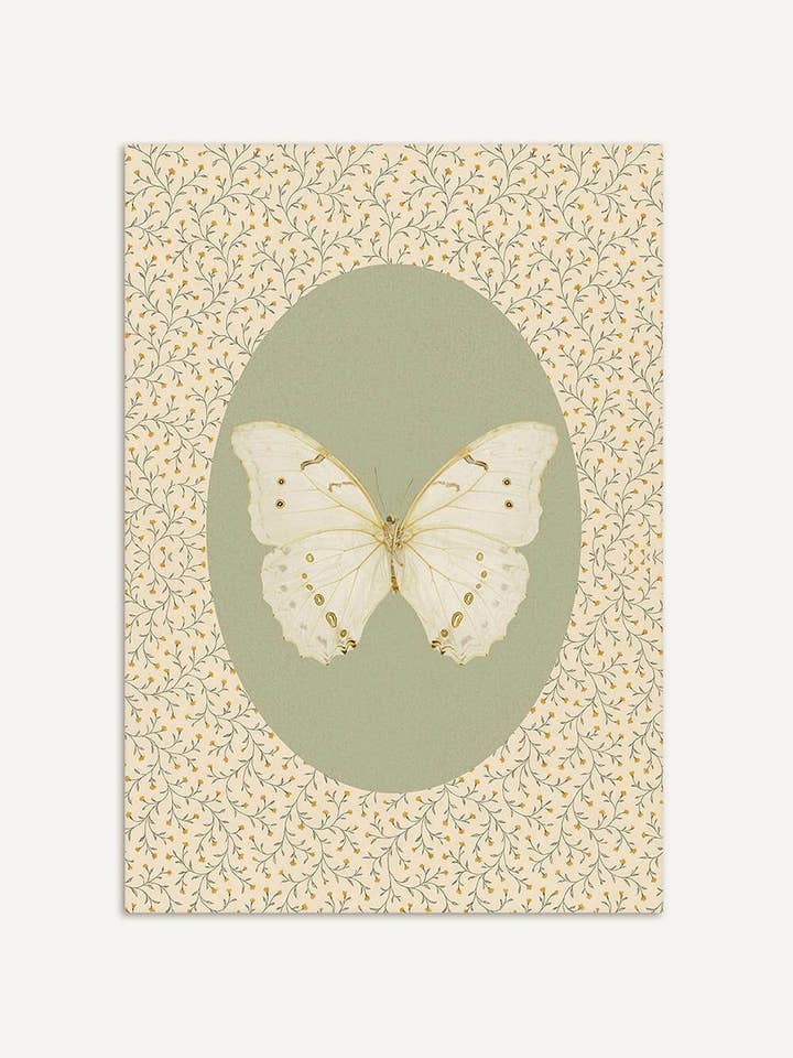 Poster vintage di farfalle con motivo floreale per la vendita all'ingrosso da parte di Modern Antique Prints