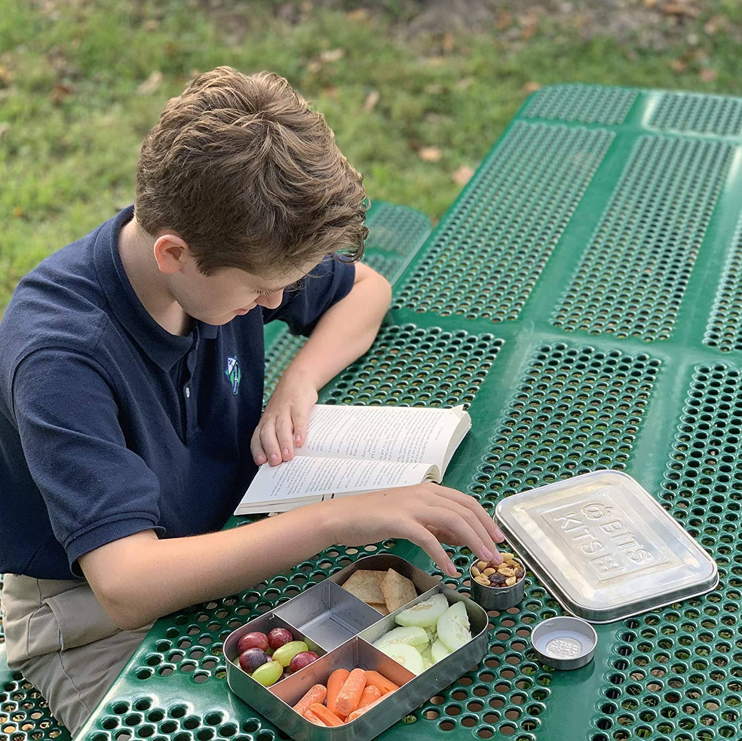 Fox Run Brands - Vendita all'ingrosso Cestino/borsa pranzo - Bambini - Contenitore Bento in acciaio inox Bits Kits, 15,8 x 21 cm2