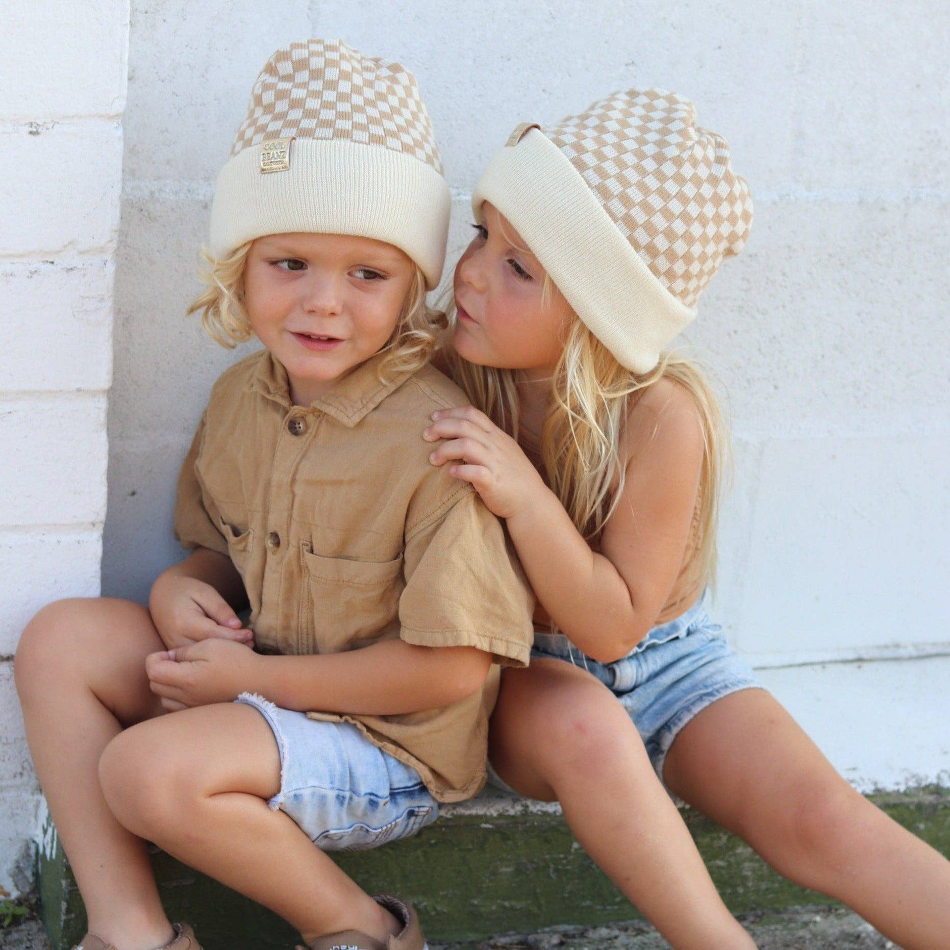 Cool Beanz - Wholesale Beanie - Women's - Check Yourself Reversible Beanie - Beige5