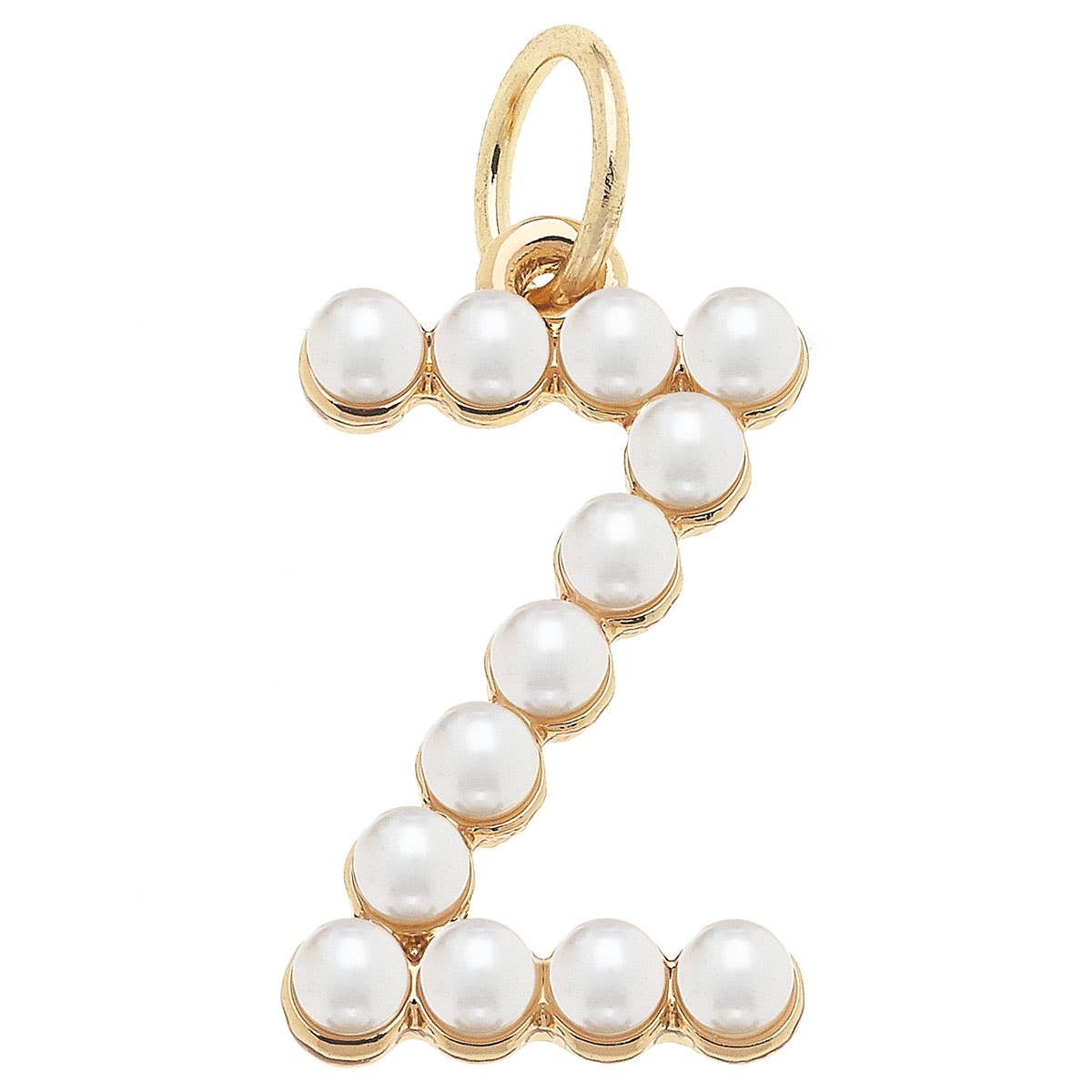 Canvas Style - Wholesale Individual Charm/Pendant - Pearl-Studded Letter Charm in Ivory7