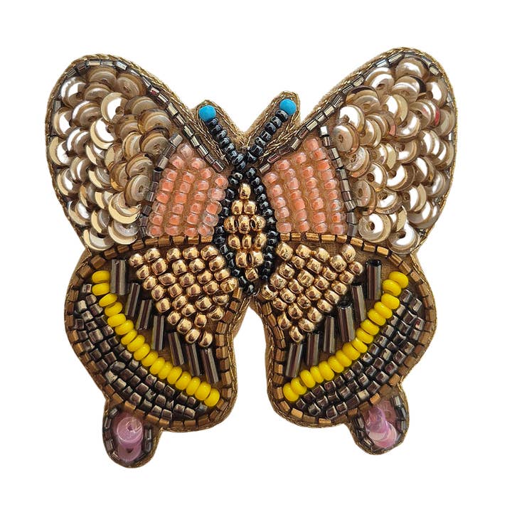 Beaded Brooch Butterfly B42401 for wholesale by ZODA