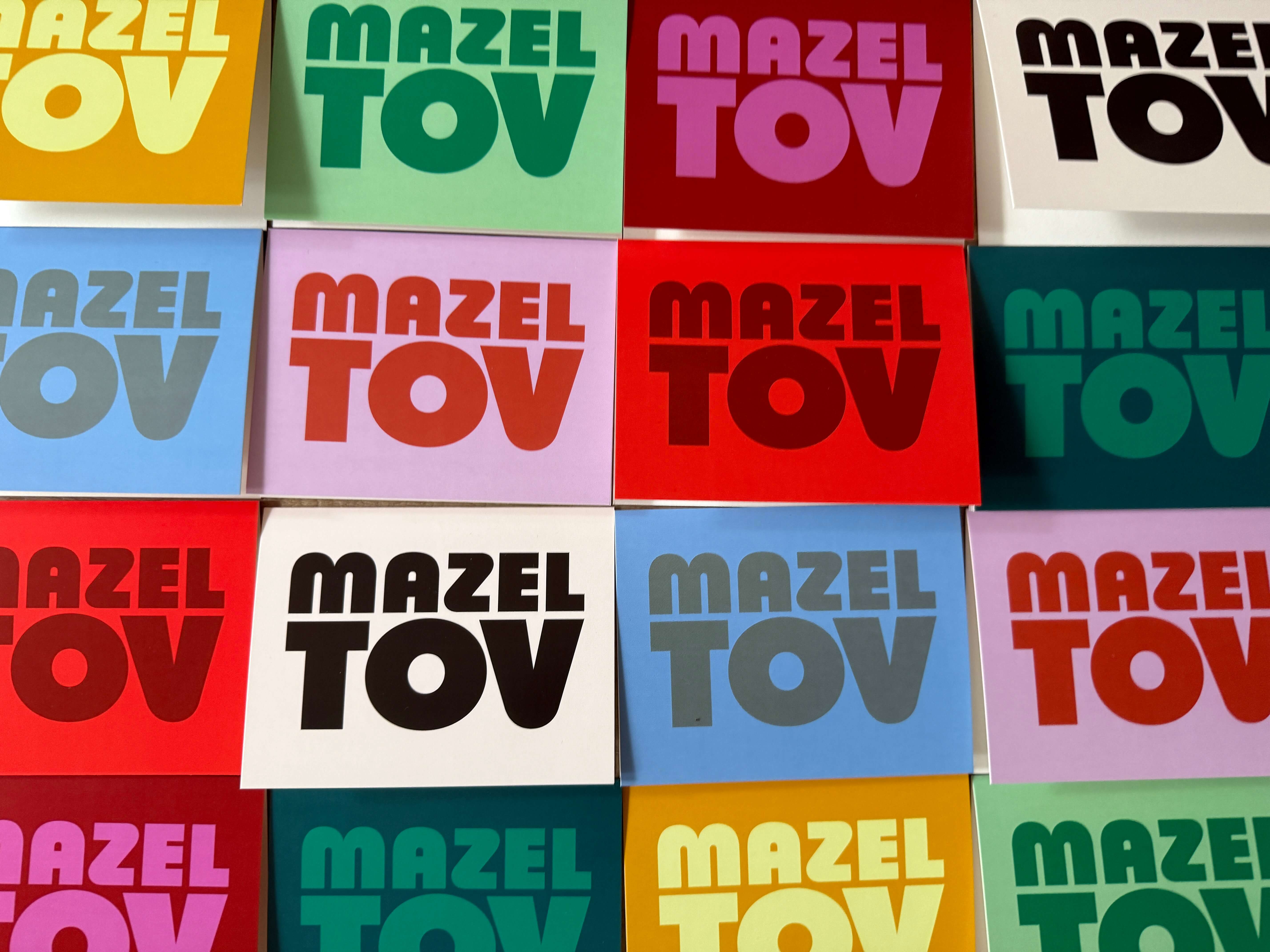 Everyday Yiddish - Wholesale Congratulations Card - Chunky Mazel Tov Greeting Card Set1