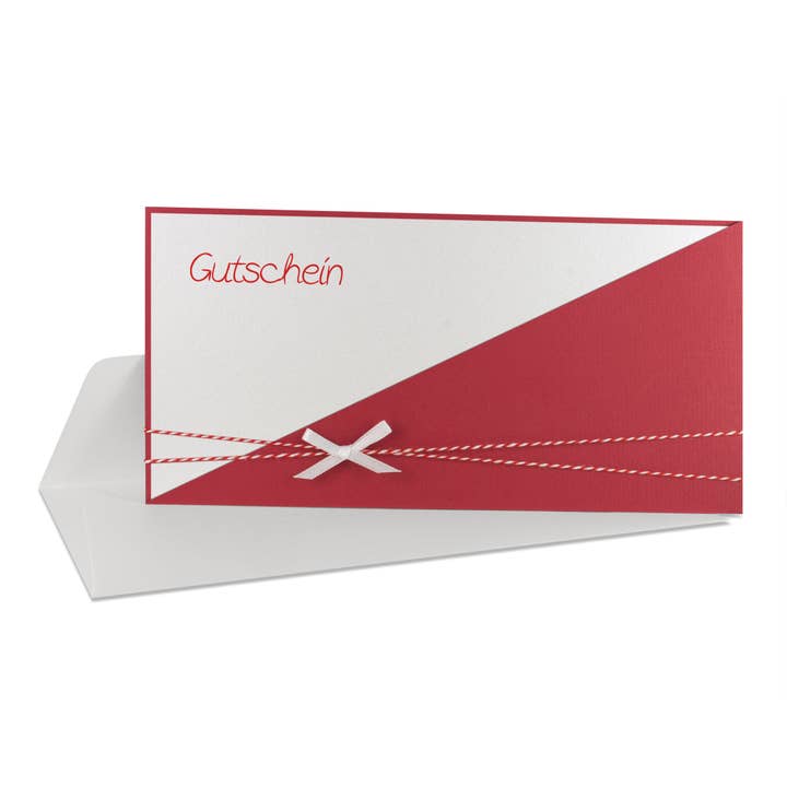 Gutschein Kartentasche rot / blau für den Großhandel von à la carte - Kartenmanufaktur