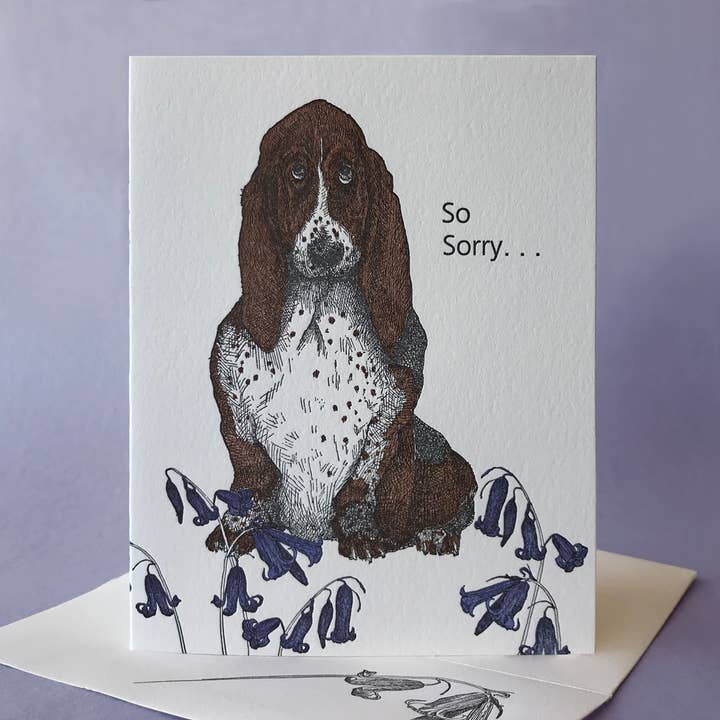Bluebell Sorry Card for wholesale by Painted Tongue Press