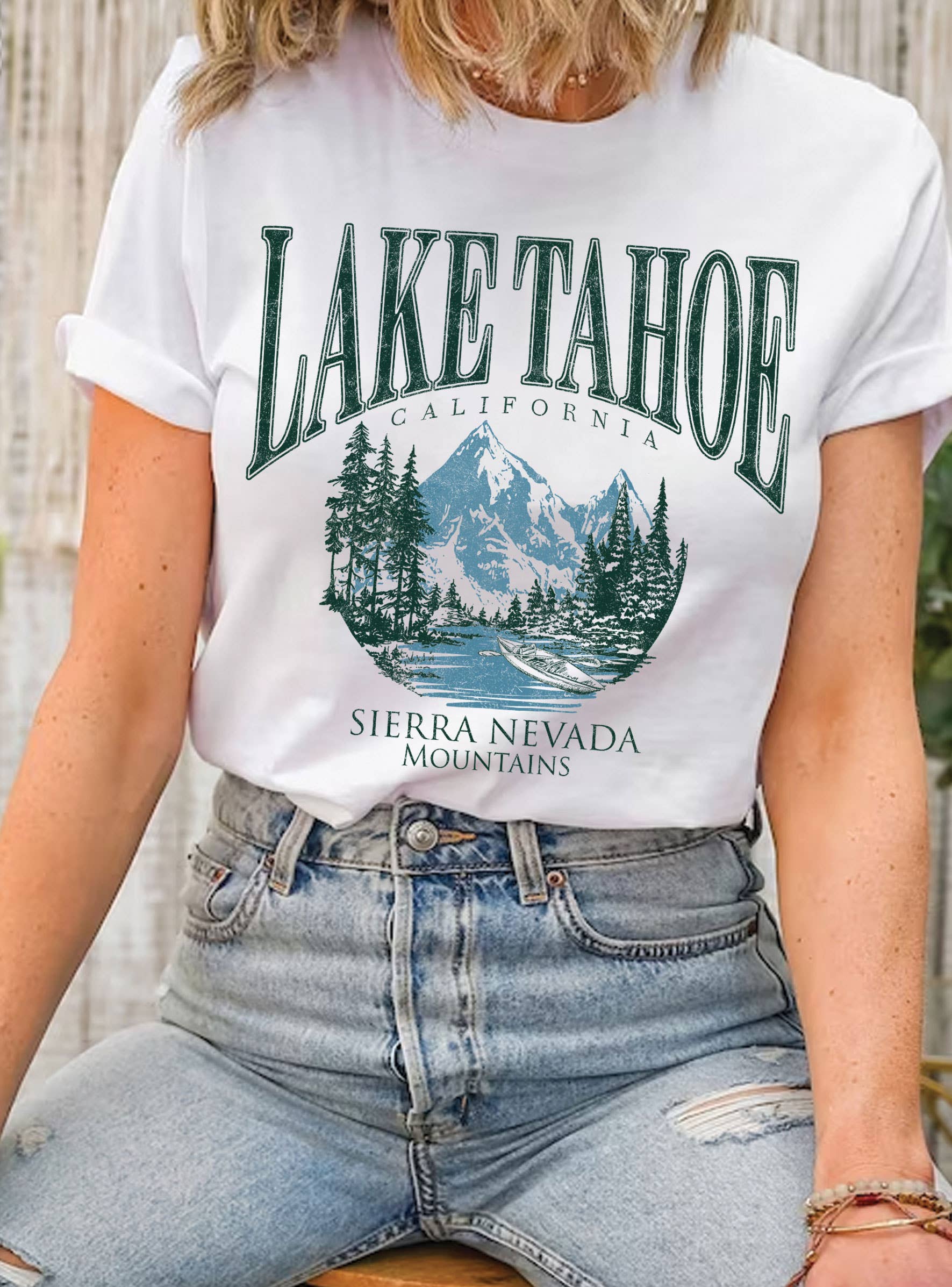 Rustee Clothing - Wholesale Screen Printed T-Shirt - Women's - LAKE TAHOE CALIFORNIA GRAPHIC TSHIRTS0