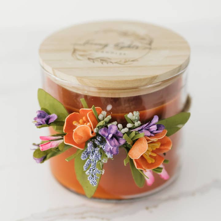 Decorated Candle. Mothers Day, Birthday, Spring, Summer for wholesale by Loving Lights Candles LLC