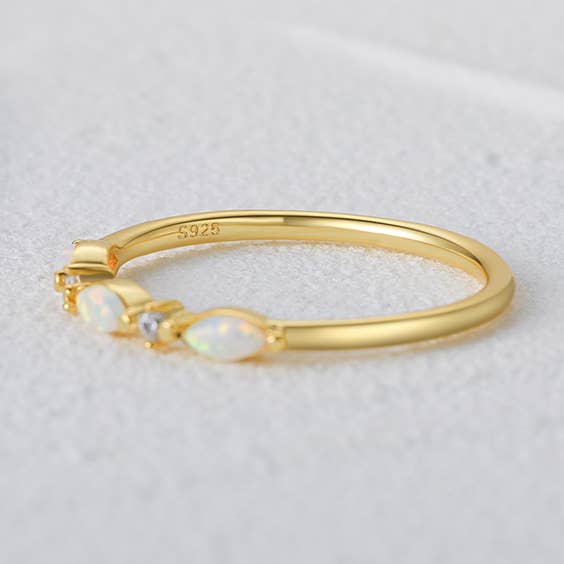 Dainty Marquise Opal Stacking Ring in 925 Sterling Silver for wholesale by Perimade & Co. LLC