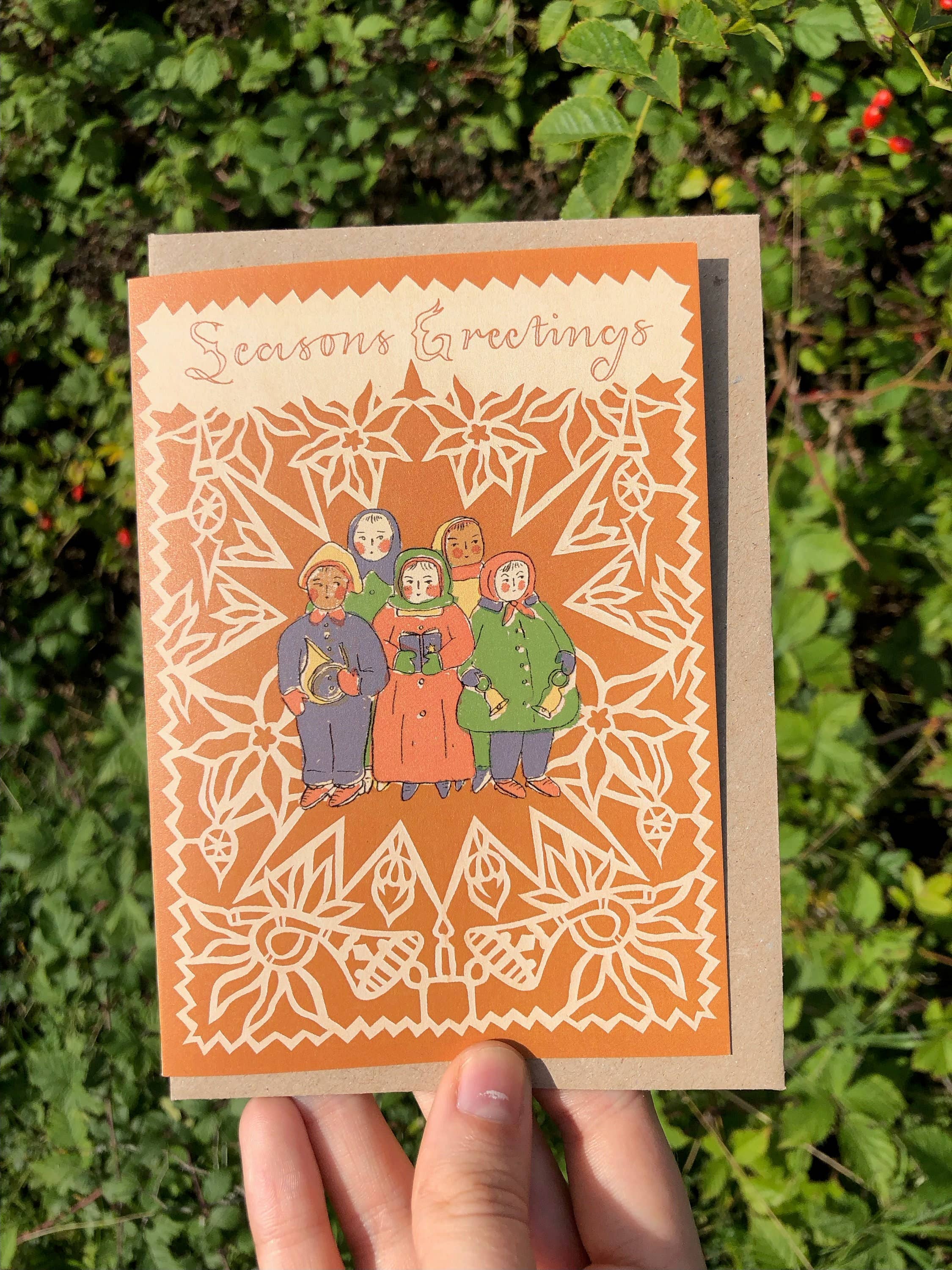 Tulips and Heather - Wholesale Christmas Card - Folk Art Christmas/ Yule/ Winter/ Solstice Greeting Cards6