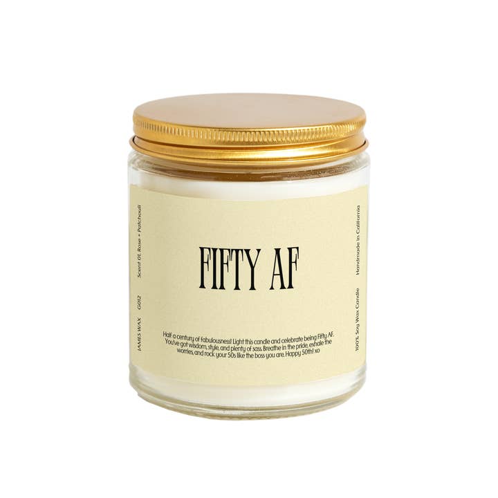 James Wax - Venta al por mayor Velas en tarros - 50 Cumpleaños 50 Cumpleaños Cincuenta AF Vela G0121