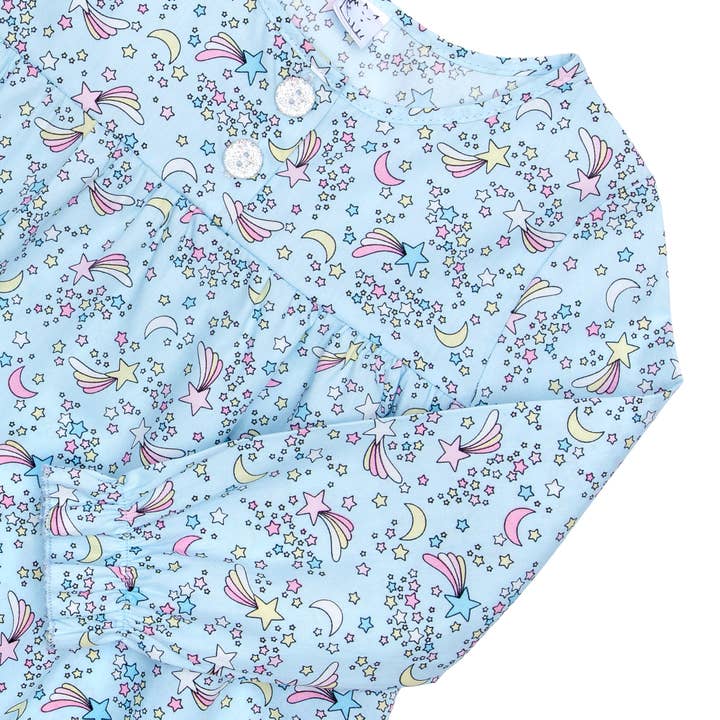 Fox In A Box - Wholesale Sleepwear set – Kids - Blue Cosmic Moon & Star children's pyjama set3