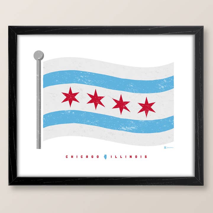Chicago Flag Print for wholesale by Bozz Prints