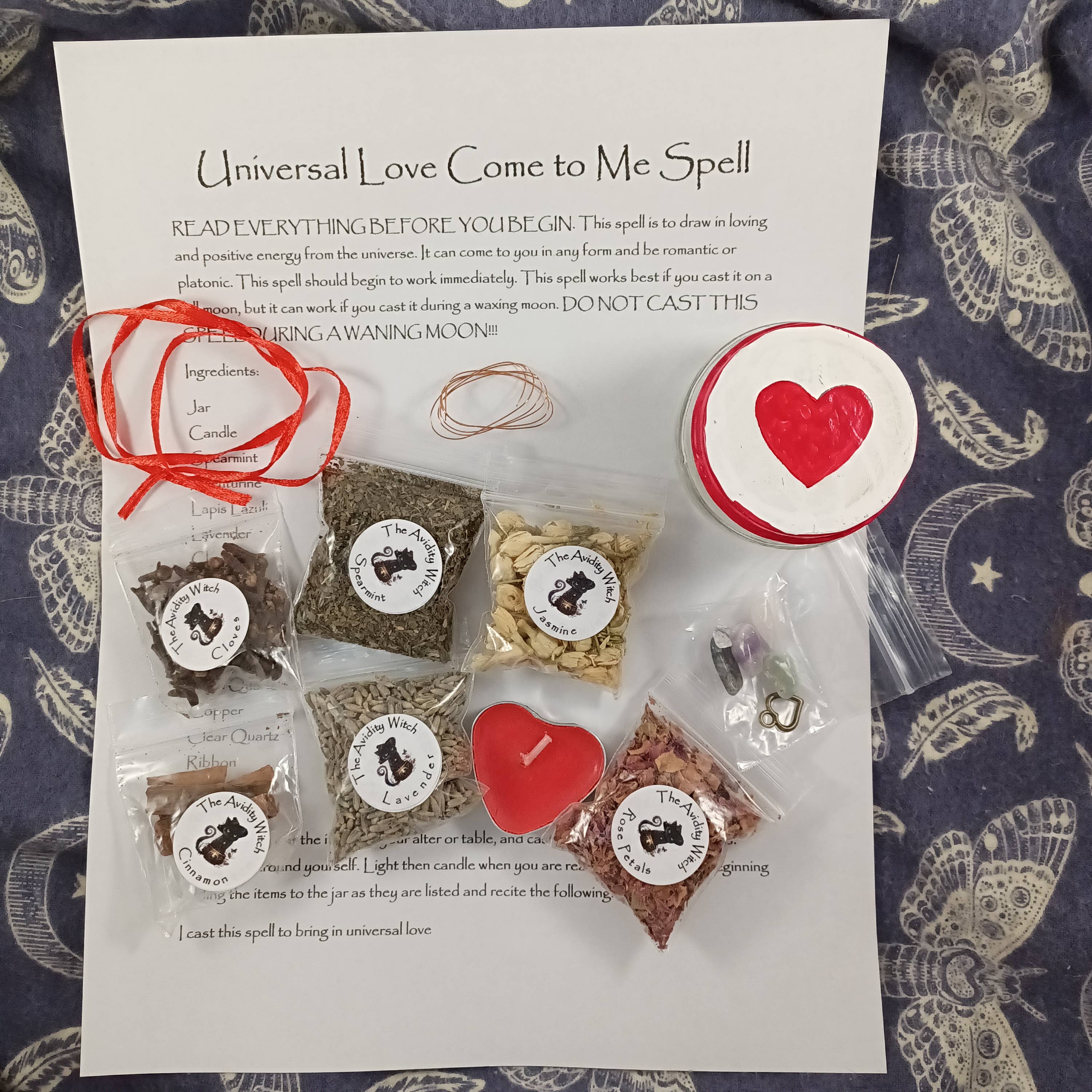 The Avidity Witch - Wholesale Meditation Supplies - Universal Love Come to Me Spell Kit3