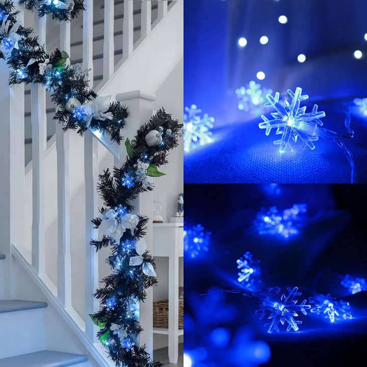 SELLVAY Fairy String Lights - Vente Guirlandes lumineuses - Guirlande lumineuse floconneuse de Noël, 9,8 pi 30 LED