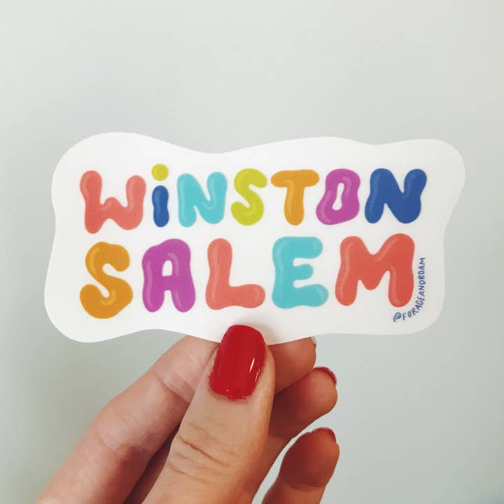 Winston Salem Groovy Sticker for wholesale by Forage and Roam Design Co., LLC