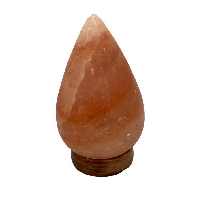Zenn Himalayan Salt Lamp Tear Drop Shape With Wooden Ba-015 for wholesale by International Gifts Ltd.