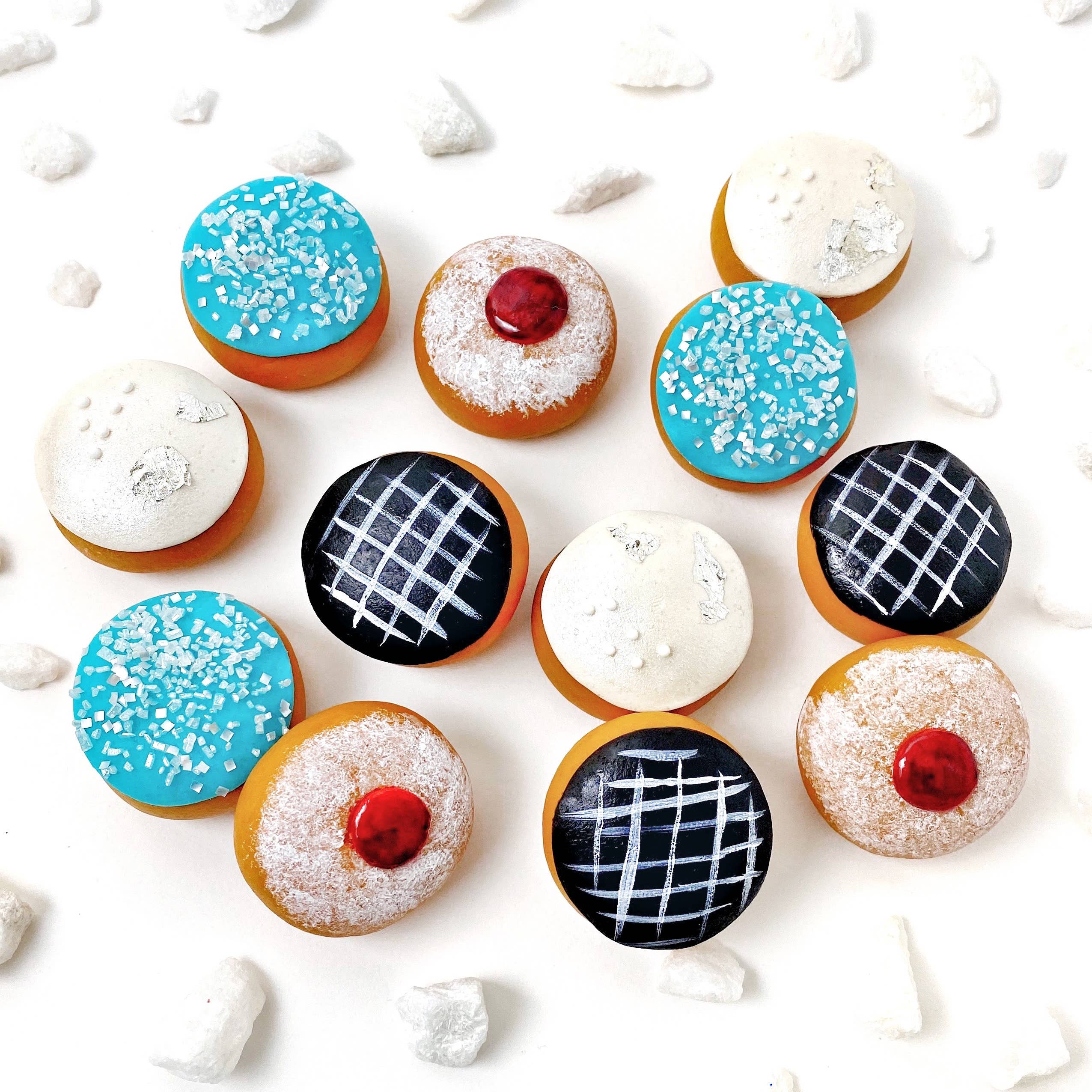 marzipops - Wholesale Cookie - Gourmet Marzipan Hanukkah Mini Sufganiyot Assorted Donuts6