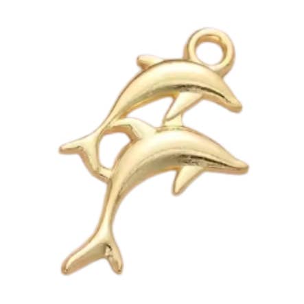 Dolphin Charm Gold for wholesale by Coco Luna Collection