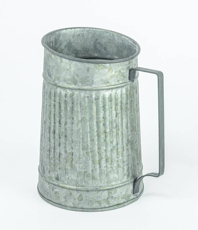 Hanna's Handiworks - Wholesale Decorative Figurine - Fluted Farmhouse Metal Pitcher0