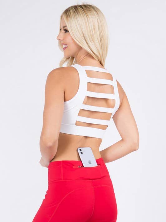 Lattice Open Back Activewear Sports Bra 1263 for wholesale by Yelete