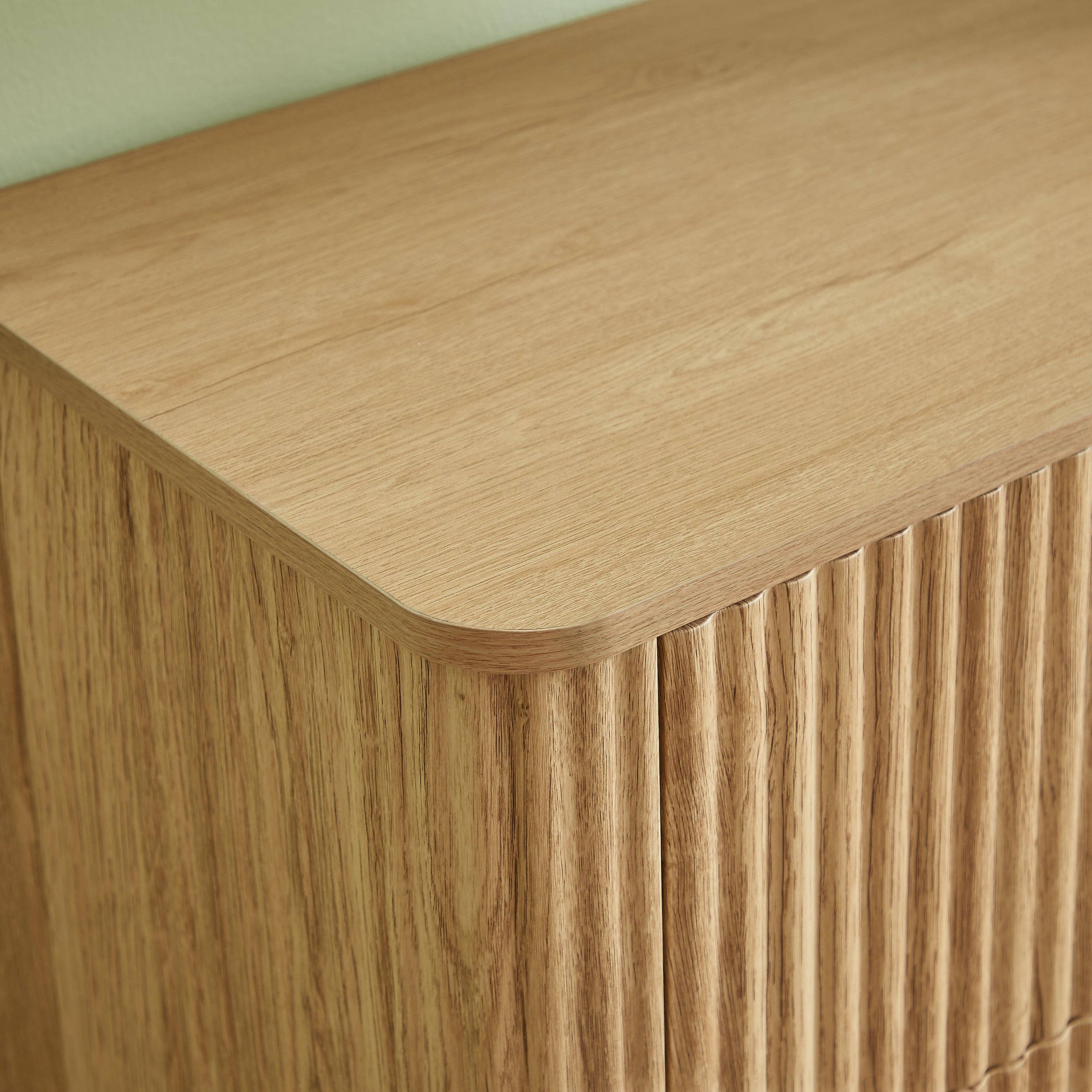 39F Inc. - Vente Armoire - Commode 3 tiroirs en chêne 2PCS (27,6" de largeur) - Design à vague courbée13