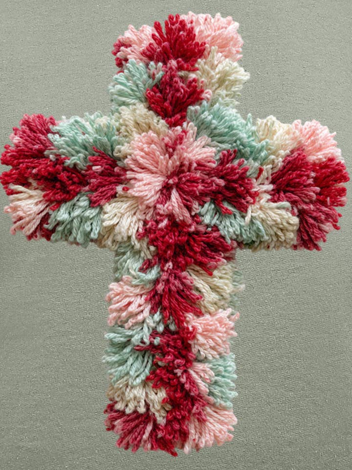 Faux Yarn Cross Ready To Press DTF Transfer for wholesale by Wholesale Accessory Market