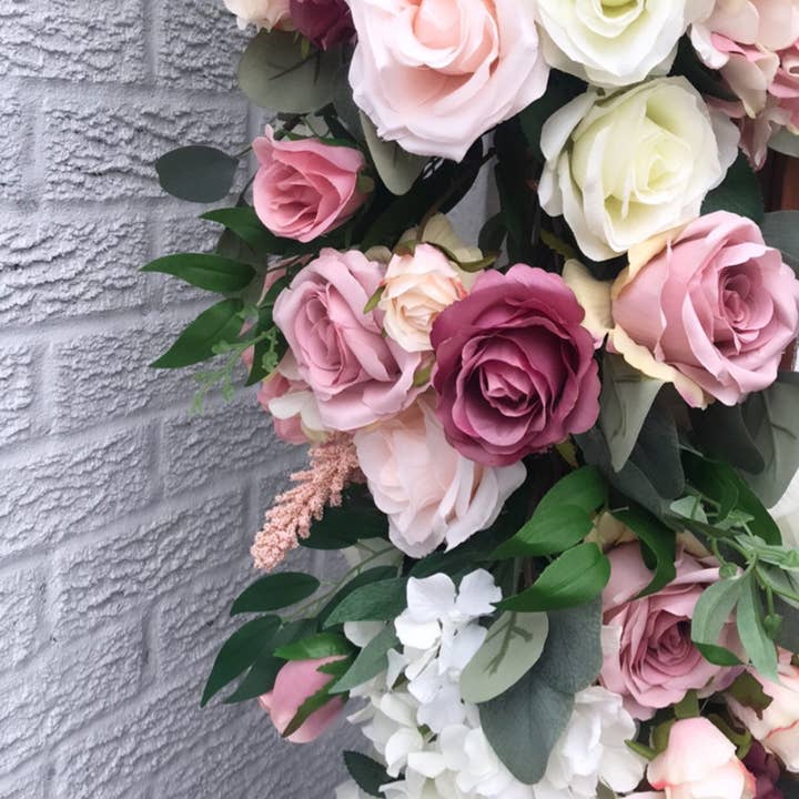 IVY CRUZ - Wholesale Bunting/Garland - Dusty Pink Flower Garland, Floral Garland, Wedding Garland