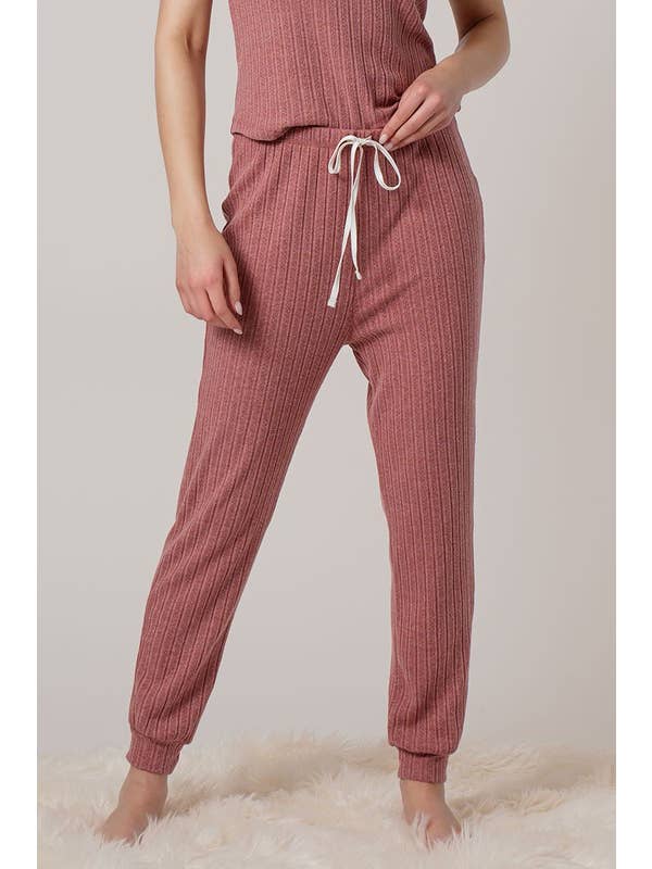 Urban Daizy - Wholesale Lounge Sweatpants/Joggers - Women's - Pointelle Knit Tapered Drawstring Joggers