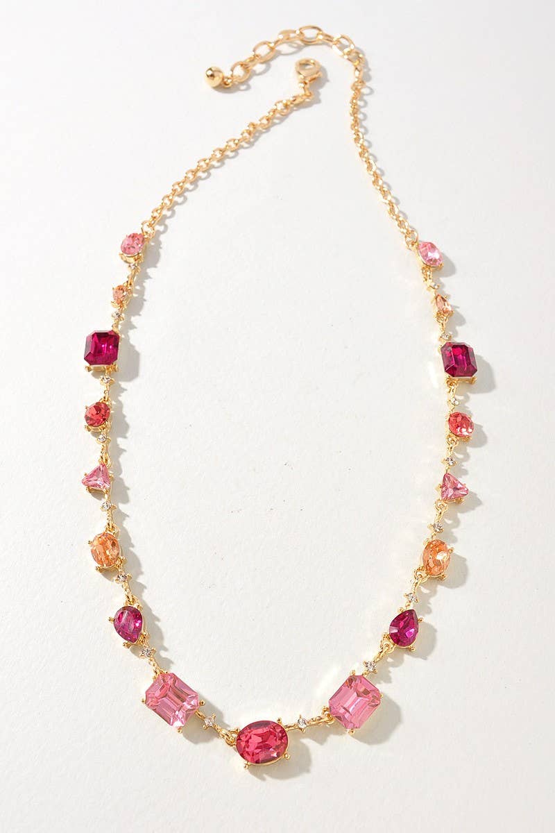 anbfashion – wholesale Pärlband/Pärlhalsband – Kristallfärgad stenpärlad halsband med rhinstenar i olika former1